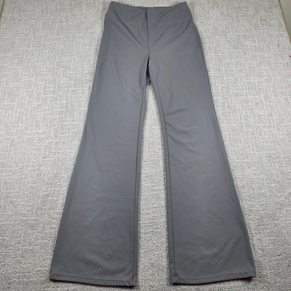 Halara Gray High Waisted Flare Leg Active Pants Womens Medium Regular Stretch